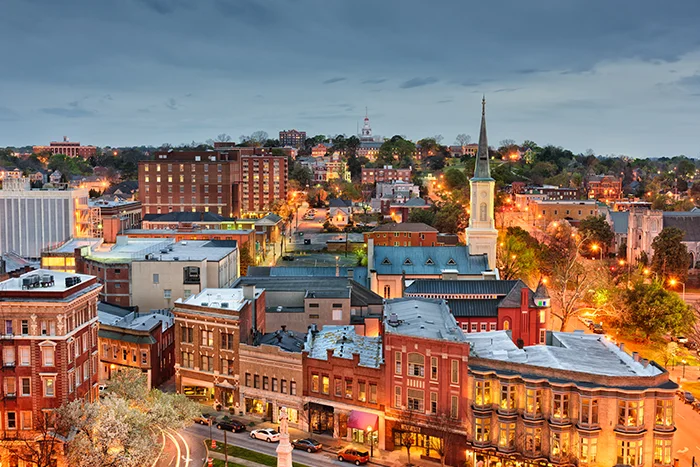 almost night in the city | landscaping services in spartanburg